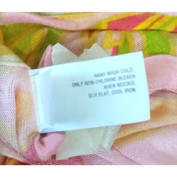 Old Navy Scarf Pink Green Rectangle 78 X 20 Spring Fun - Picture 6 of 7